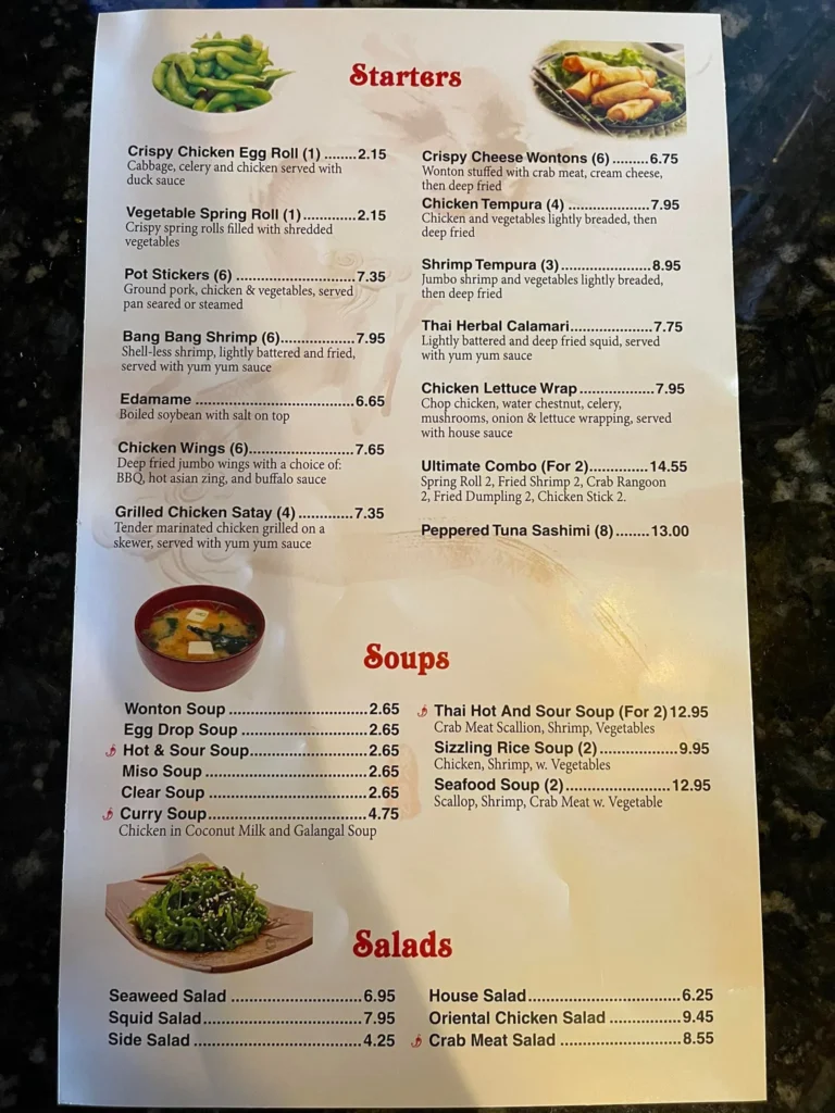 Asia House Menu & Updated Prices in South Africa 2024