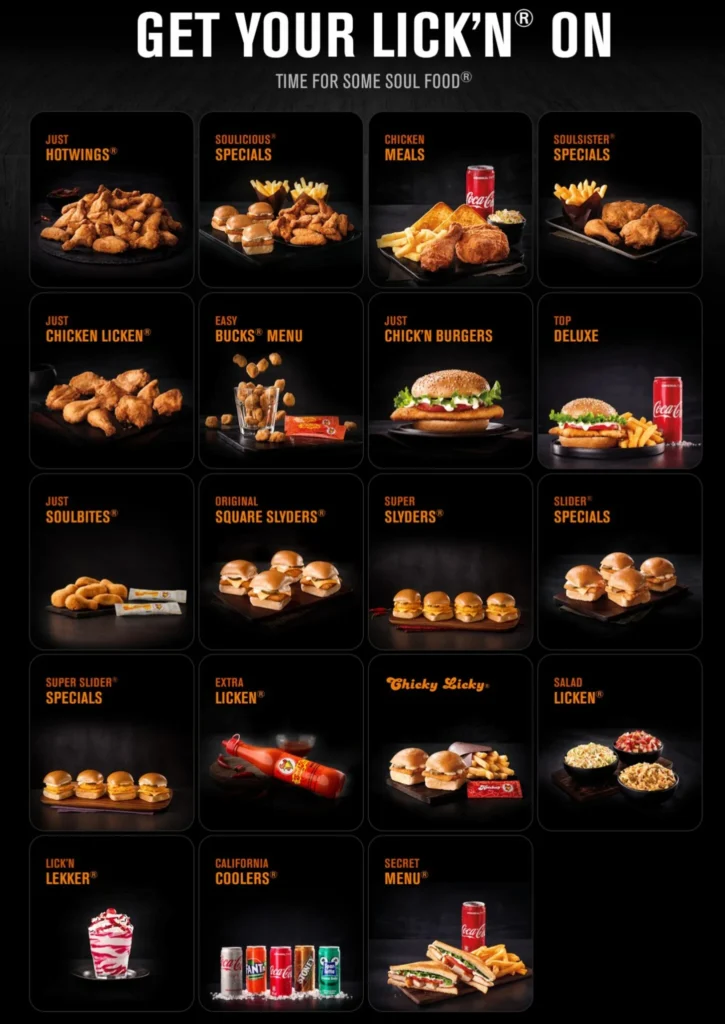 Chicken Licken Chicken Meals Menu