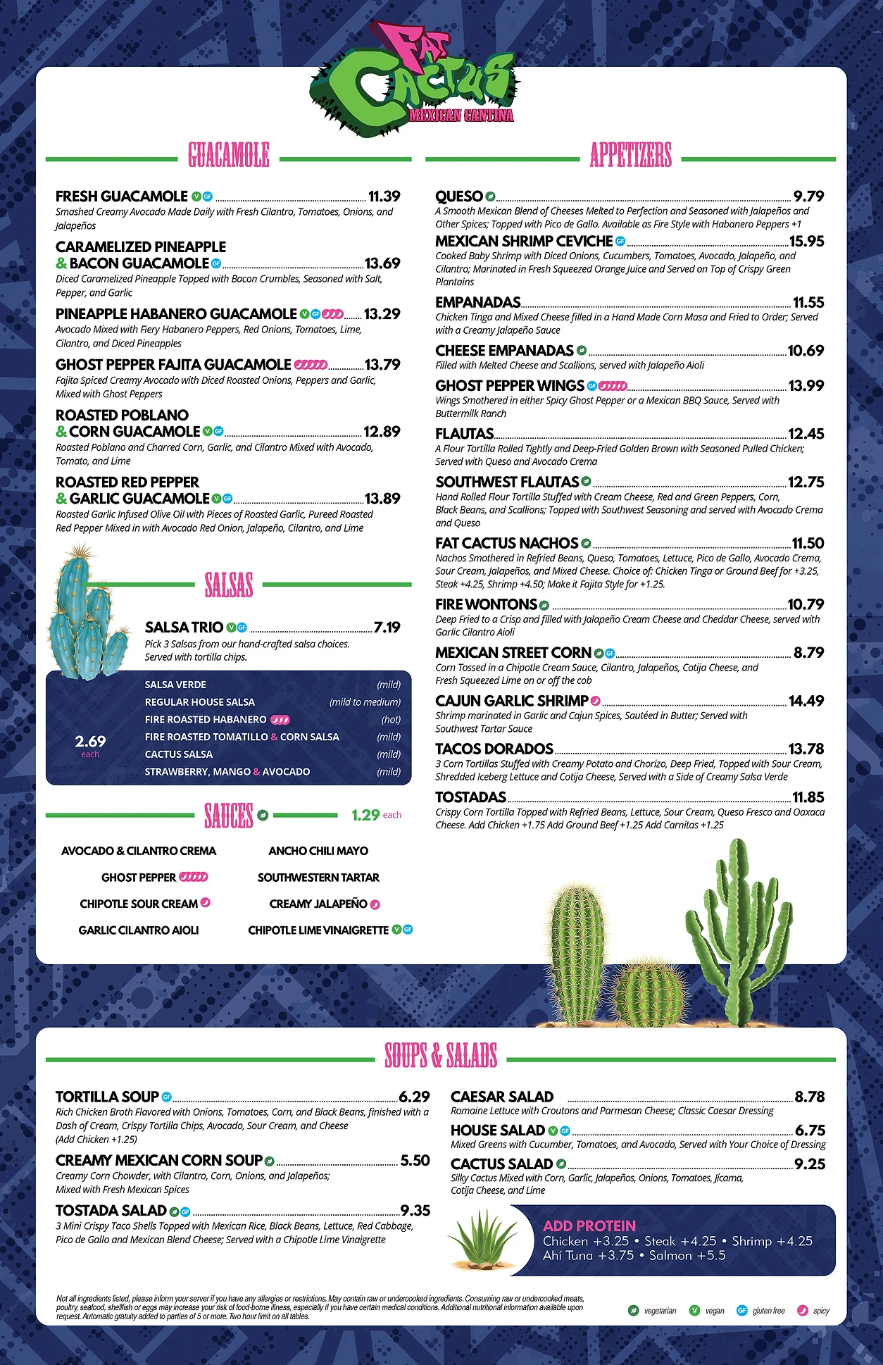 Fat Cactus Menu Prices