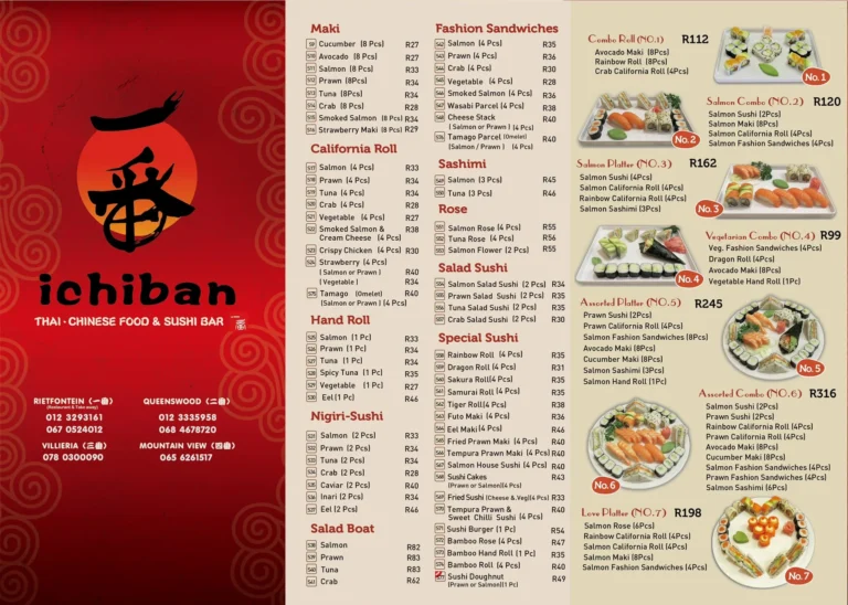 Ichiban Menu & Updated Prices in South Africa 2024