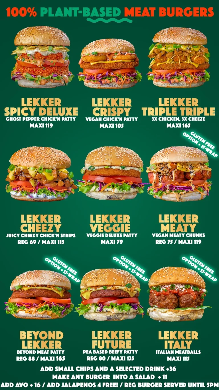 Lekker Vegan Menu & Updated Prices in South Africa 2024