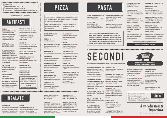 Lupa Osteria Menu & Updated Prices in South Africa 2024