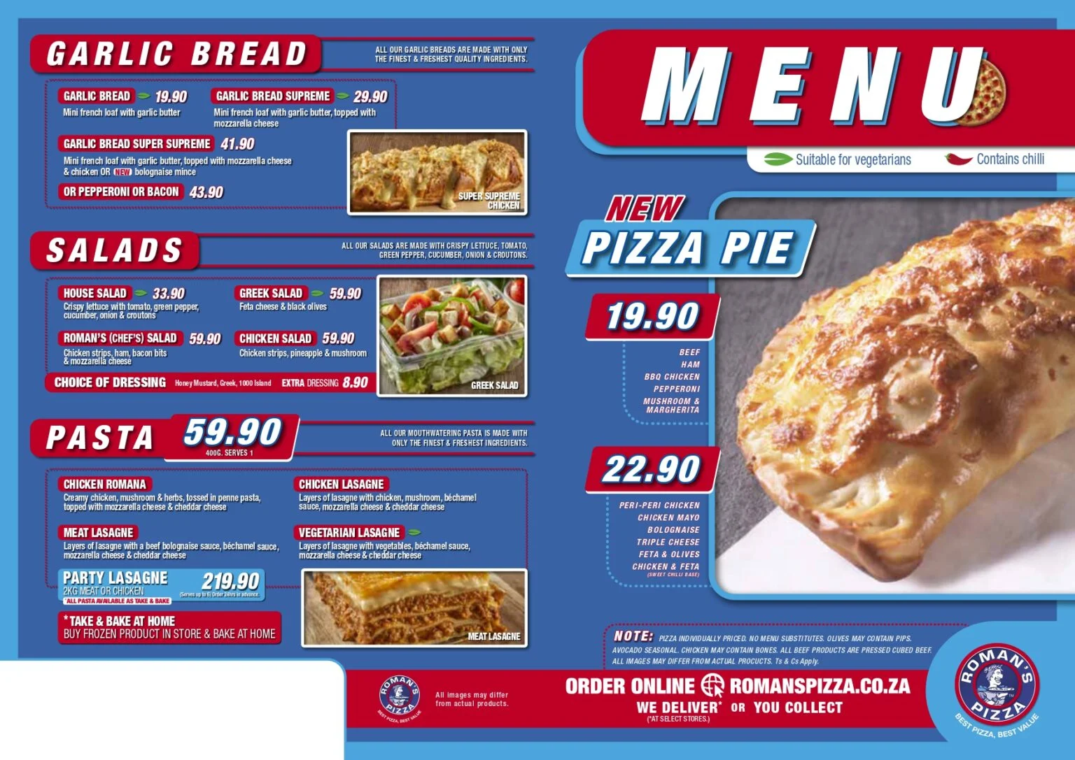 Romans Pizza Menu Prices