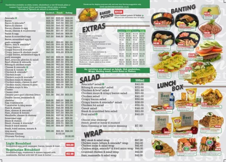 Sandwich Baron Menu & Updated Prices in South Africa 2024