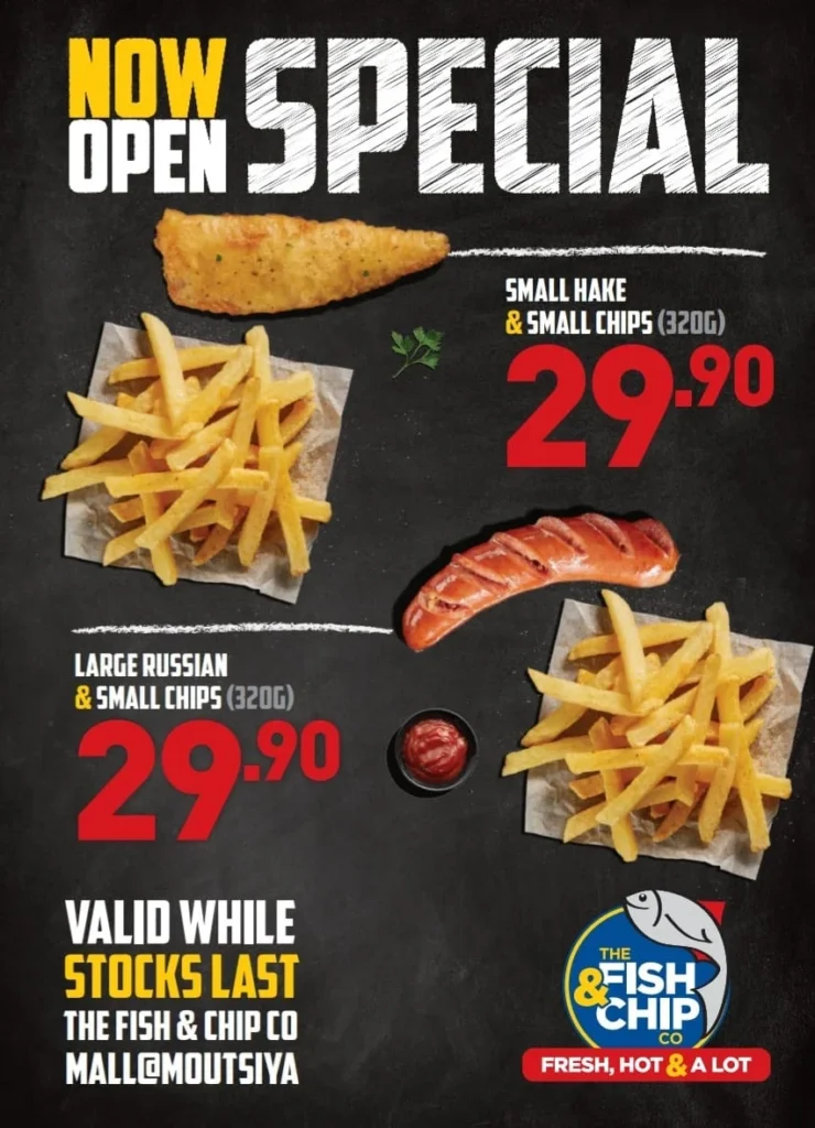 The Fish and Chip Value meals Menu