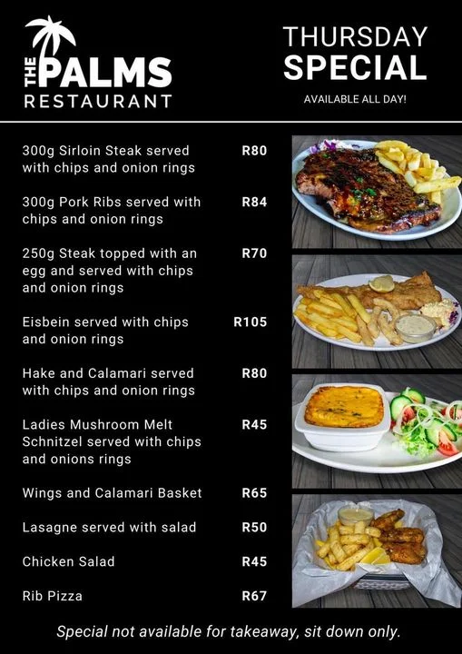The Palms Menu & Updated Prices in South Africa 2024