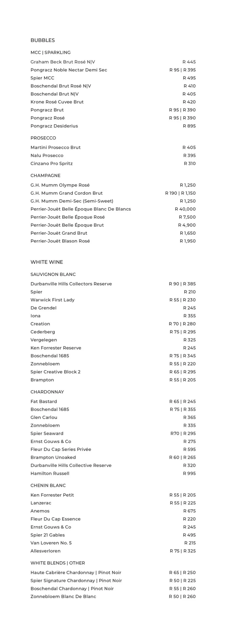 Cabo Beach Club Menu & Updated Prices in South Africa 2024