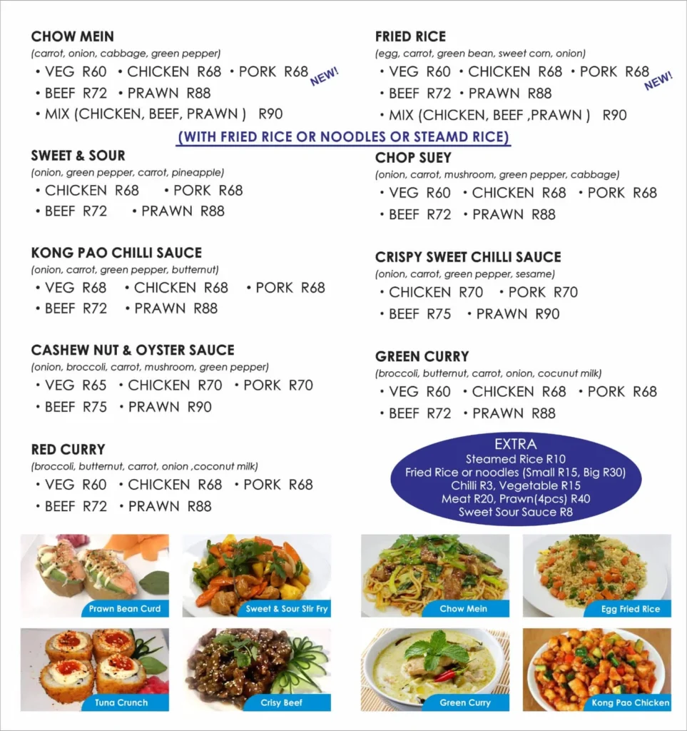 Tommys Sushi Menu