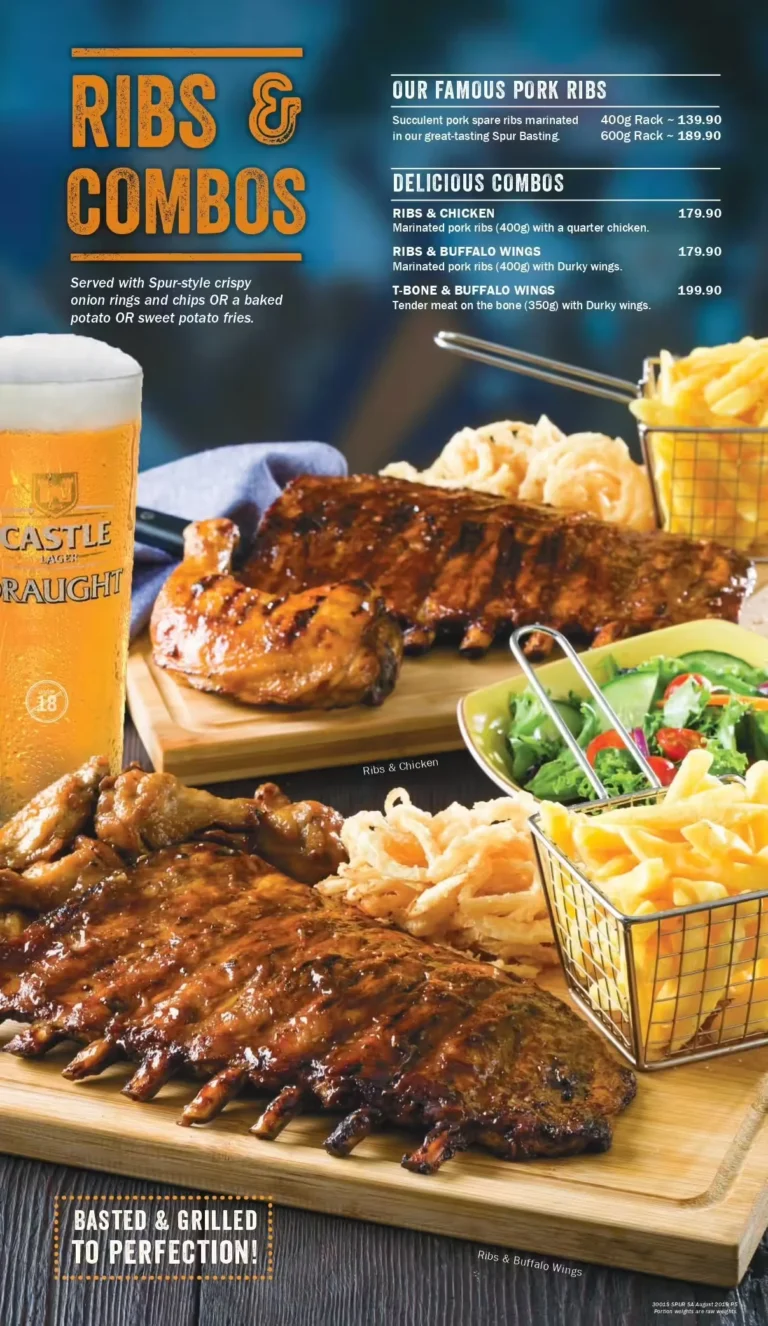 Topeka Spur Steak Ranch Menu & Updated Prices in South Africa 2024