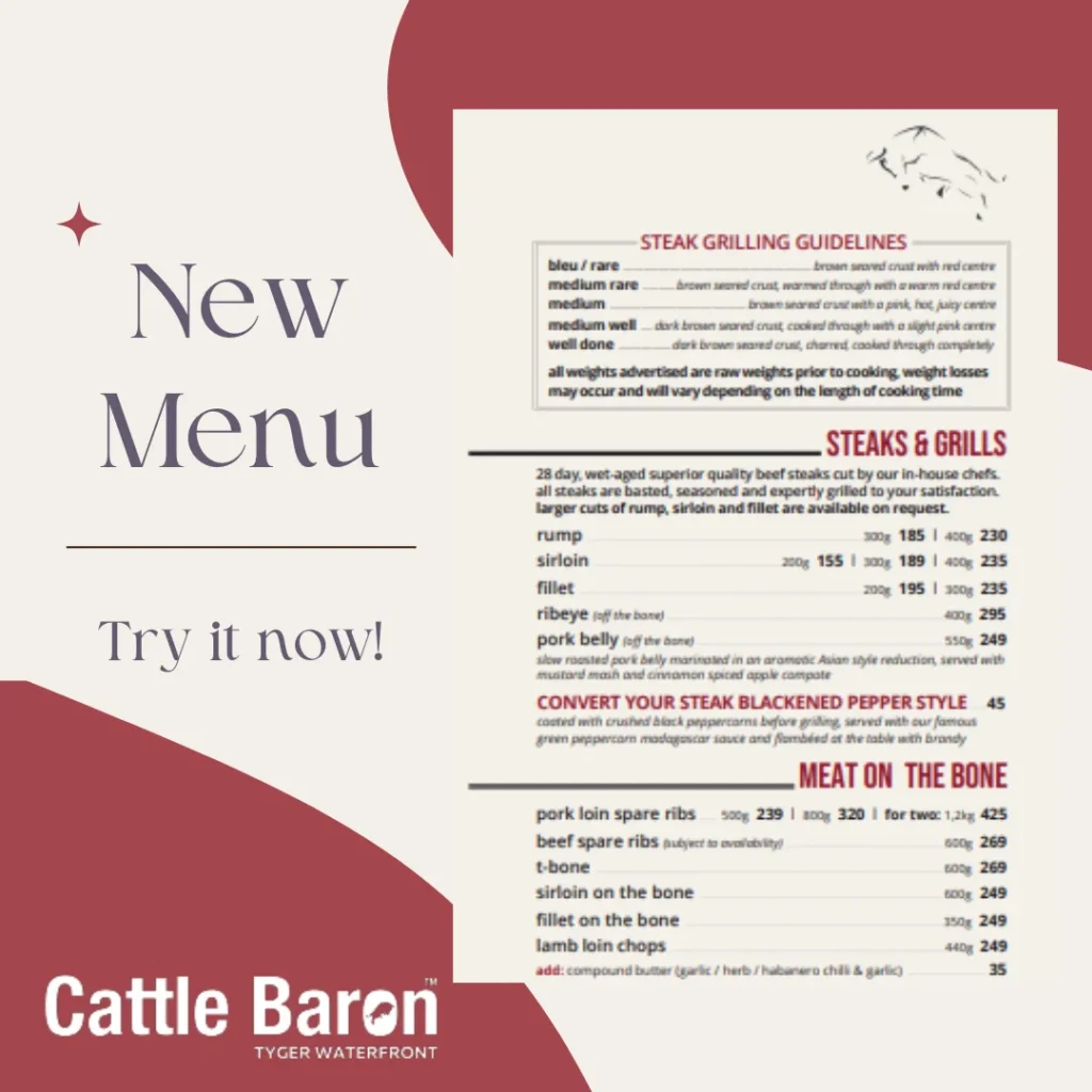 Cattle Baron TO SHARE Menu