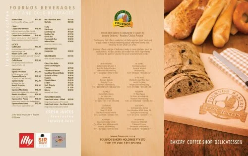 Fournos Bakery Menu & Updated Prices in South Africa 2024