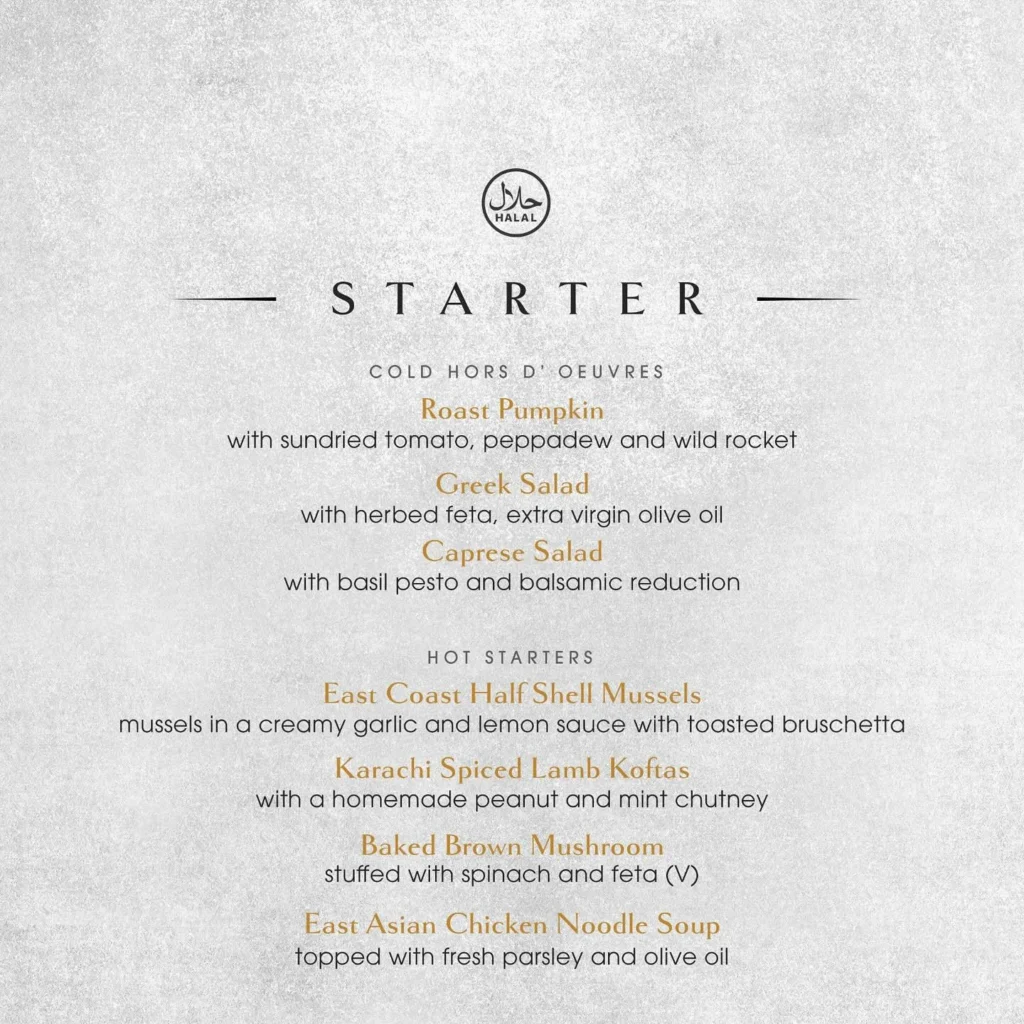 Nouveau Coffee and Grill Starters Menu