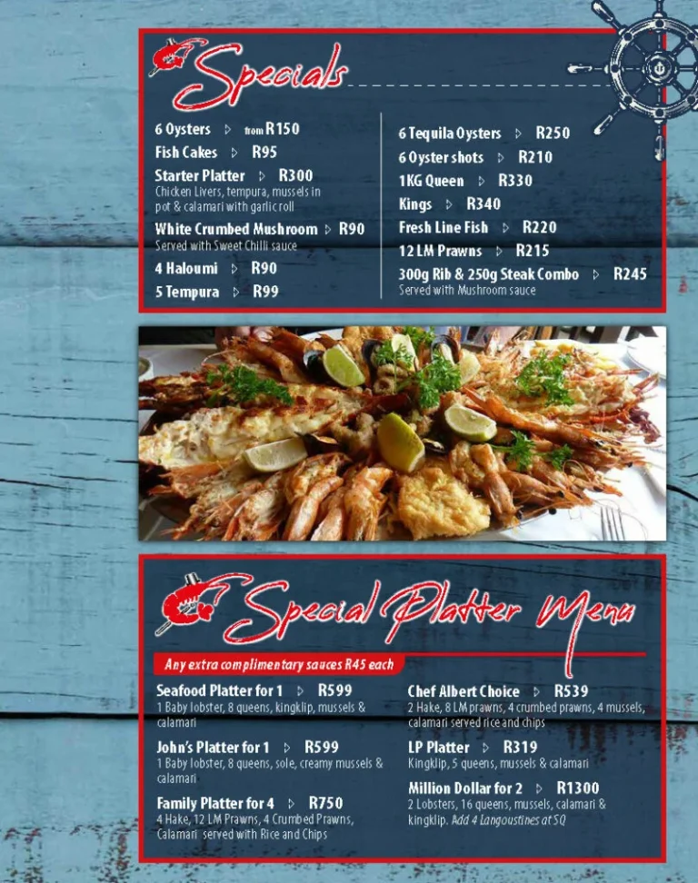 Lord Prawn Menu & Updated Prices in South Africa 2024