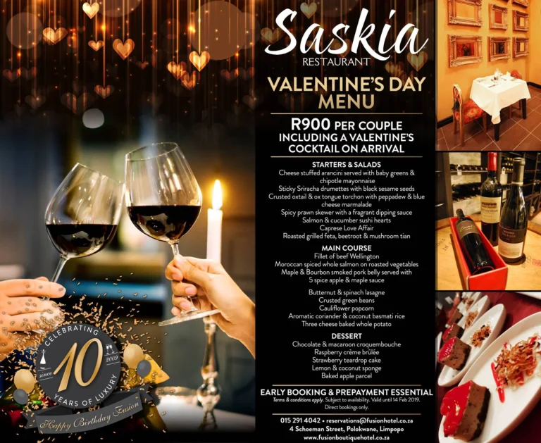 Saskia Menu & Updated Prices in South Africa 2024