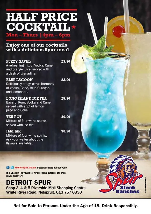 Spur Cocktail Menu & Updated Prices in South Africa 2024